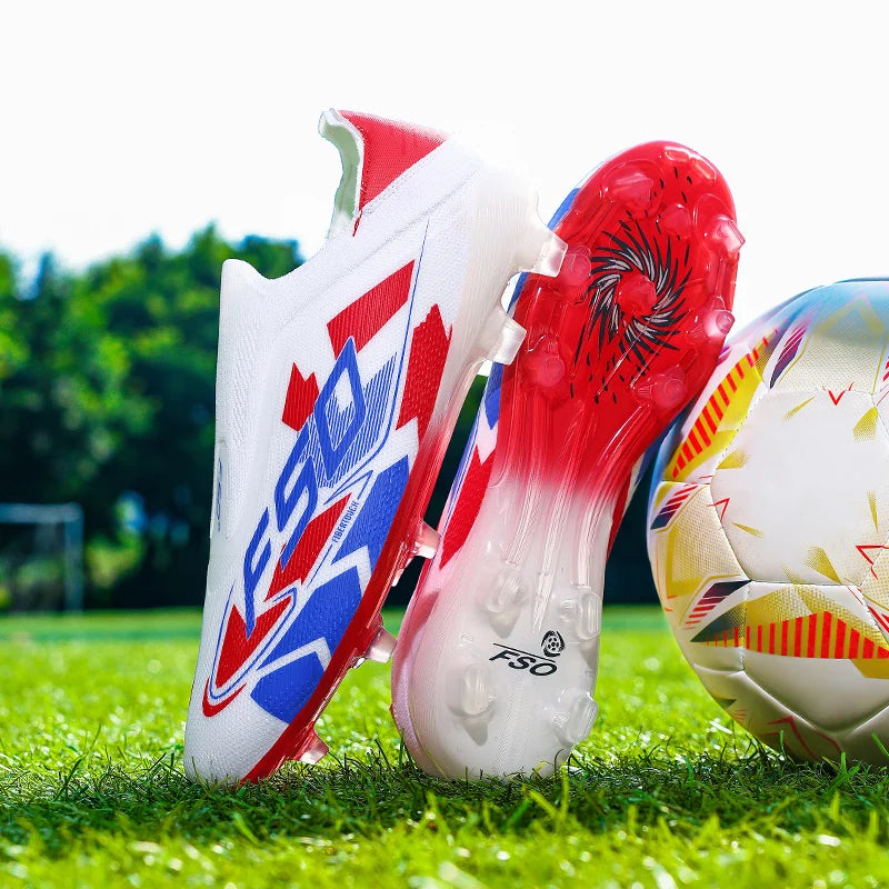 Nouvelles Chaussures de Football pour Hommes – Crampons d'Extérieur pour Entraînement sur Gazon – Baskets Mi-Montantes Légères Antidérapantes de Haute Qualité – Meilleures Ventes