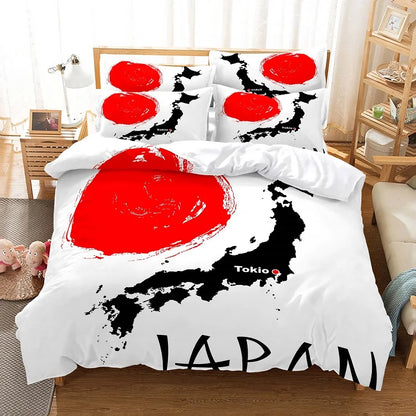 Juego de funda nórdica con pintura de bambú, ropa de cama de estilo chino, conjunto juvenil de lino para cama Queen Size, funda para edredón, ropa de cama de moda