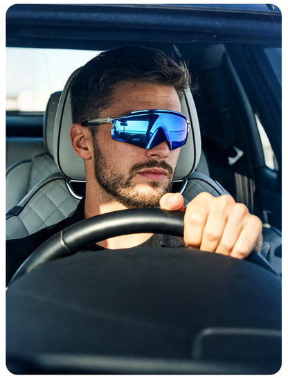 SCVCN Sonnenbrillen für Herren, Fahrradbrillen mit UV400-Gläsern, Fahrradbrillen für Rennrad und Mountainbike, Damen, Freizeit, Wandern