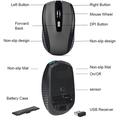 2.4G Wireless Mouse,7500 DPI,6 Buttons, 4-Ways Scroll Optical Gaming Mouse,Ergonomic Design For Desktop&Macbook PC Laptop