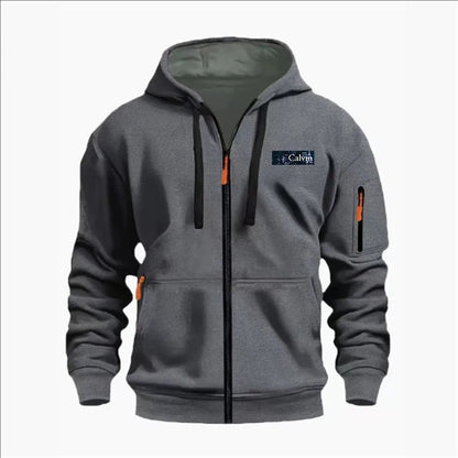 Men's Sweatshirts with Zipper Pockets Thin Solid Color Half Tracksuit Casual Outdoor Hooded Tracksuit Long Sleeve Jacket Coats