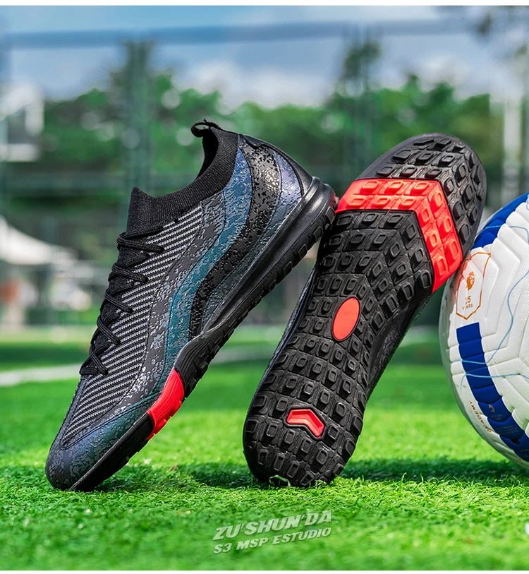 Men Professional Soccer Shoes FG/TF Football Boots Cleats Breathable Non-Slip Training Sneakers for Outdoor Grass Turf  Footwear