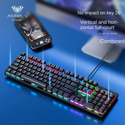 Wired Mechanical keyboard Gamer USB Keyboards gaming Backlit Musical 100% Computer 104 keys keyborad Ergonomic Pc key board