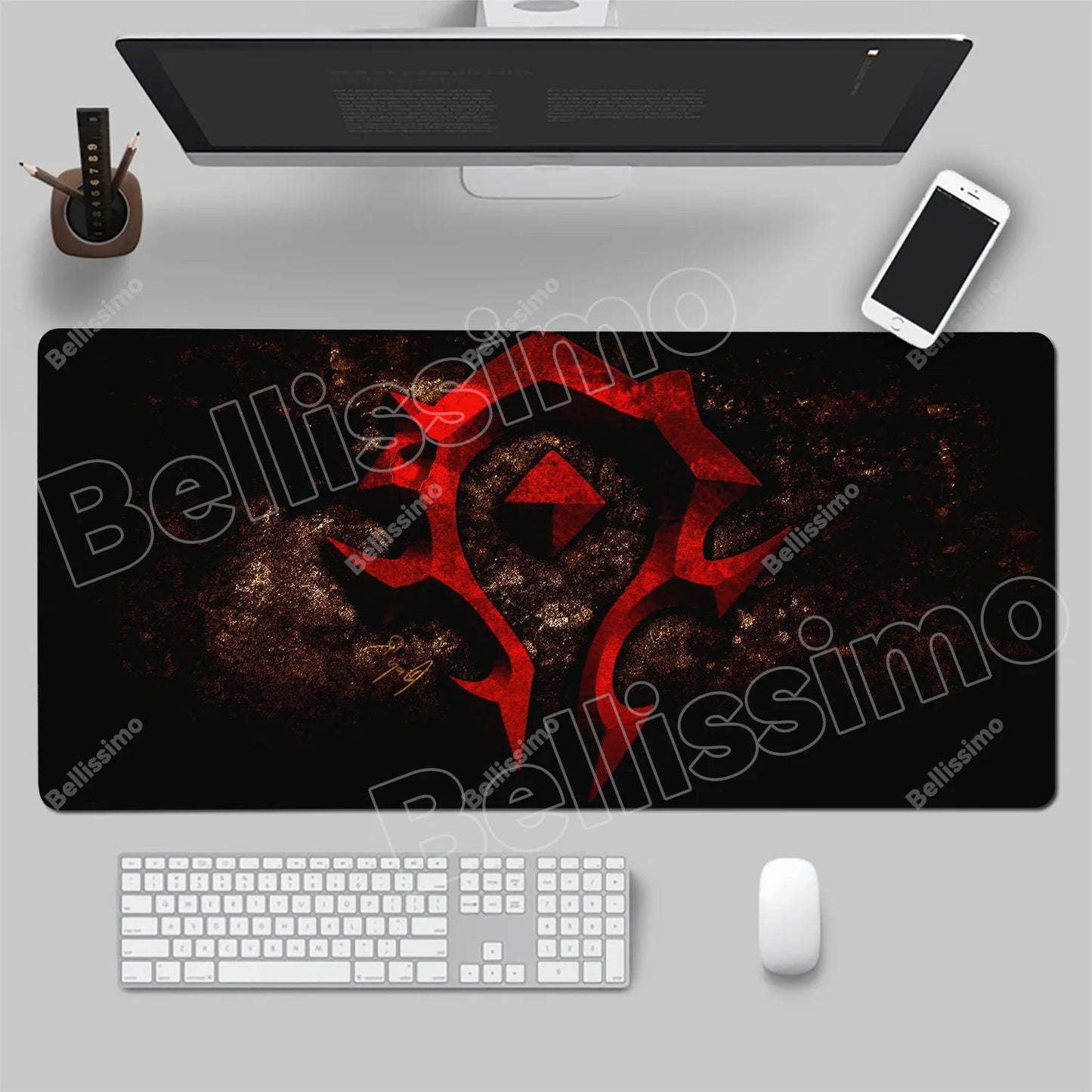 World Of Warcraft 90x40 Μεγάλο Gaming Mouse Pad Επιφάνειας Γραφείου για Παιχνίδια Csgo, Φυσικό Καουτσούκ, Μεγάλο Gamer XXL Mousepad Υπολογιστή