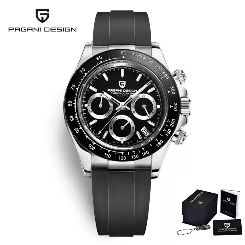 PAGANI DESIGN 2025 New Men's Watches Luxury Rose Gold Quartz Watch For Men 100M Waterproof Sports Chronograph Wristwatch Men