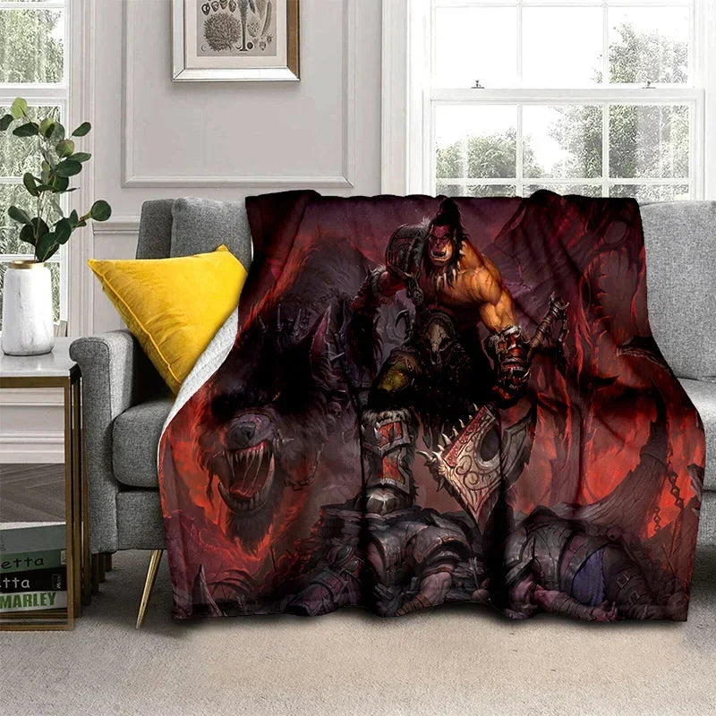 WOW, World of Warcraft  Demon Hunter, Lich King Game Flannel Blanket for Beds Bedroom Sofa Picnic,Throw Blanket Outdoor Leisure