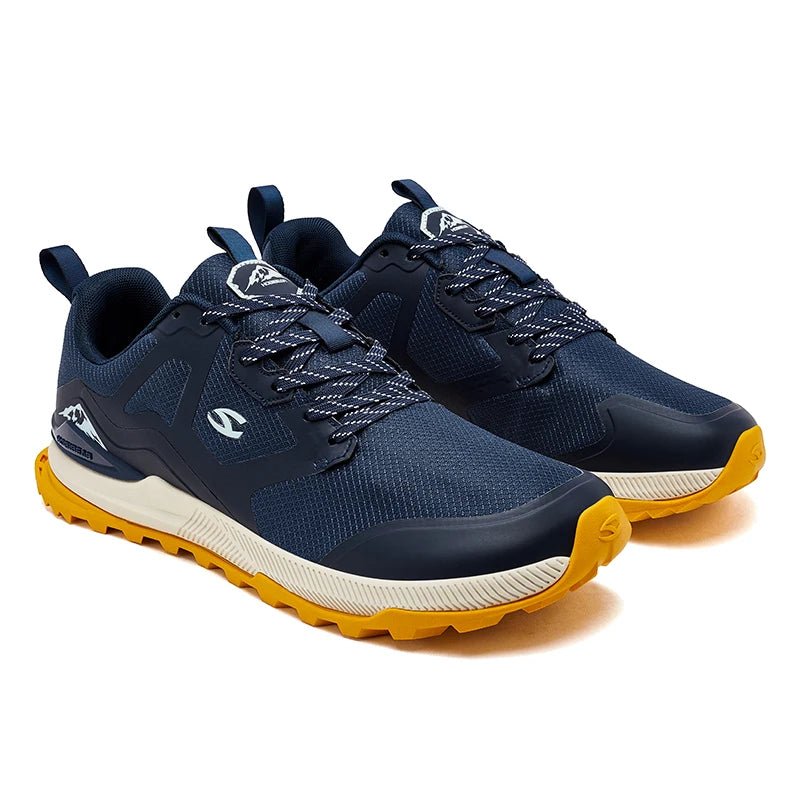 HOBIBEAR Unisex Hiking Sneakers Lace-Up Walking Shoes Outdoor Travel Artificial Leather Sneakers