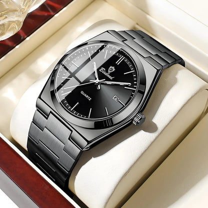 Montre pour homme UTHAI, marque de luxe abordable, en acier inoxydable, avec calendrier, étanche, pour homme, affaires et loisirs, montre à quartz tendance