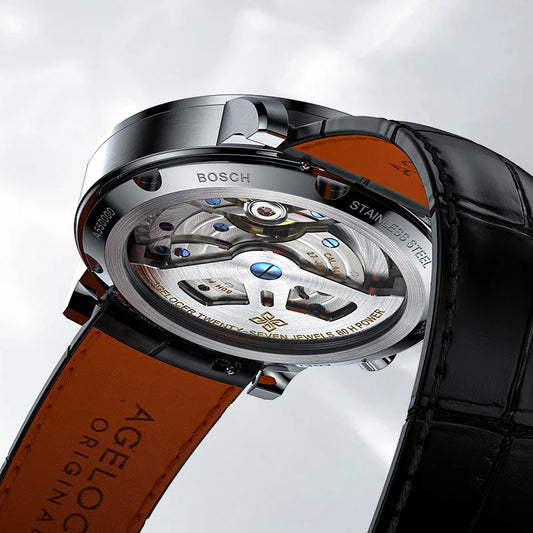 Montre mécanique automatique pour homme en acier inoxydable Case Shape: Round Case