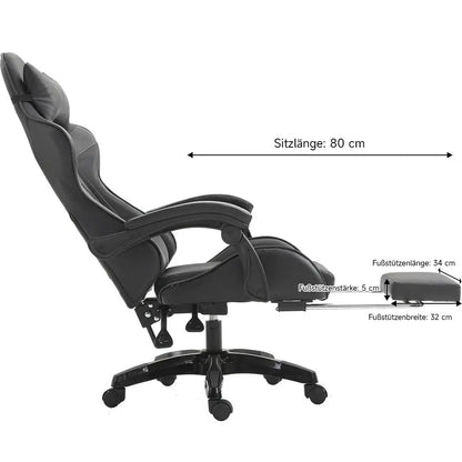 Gaming chair Gaming armchair Height Adjustable Office Chair with Adjustable Recumbent Function with Cat Ears and Pillows