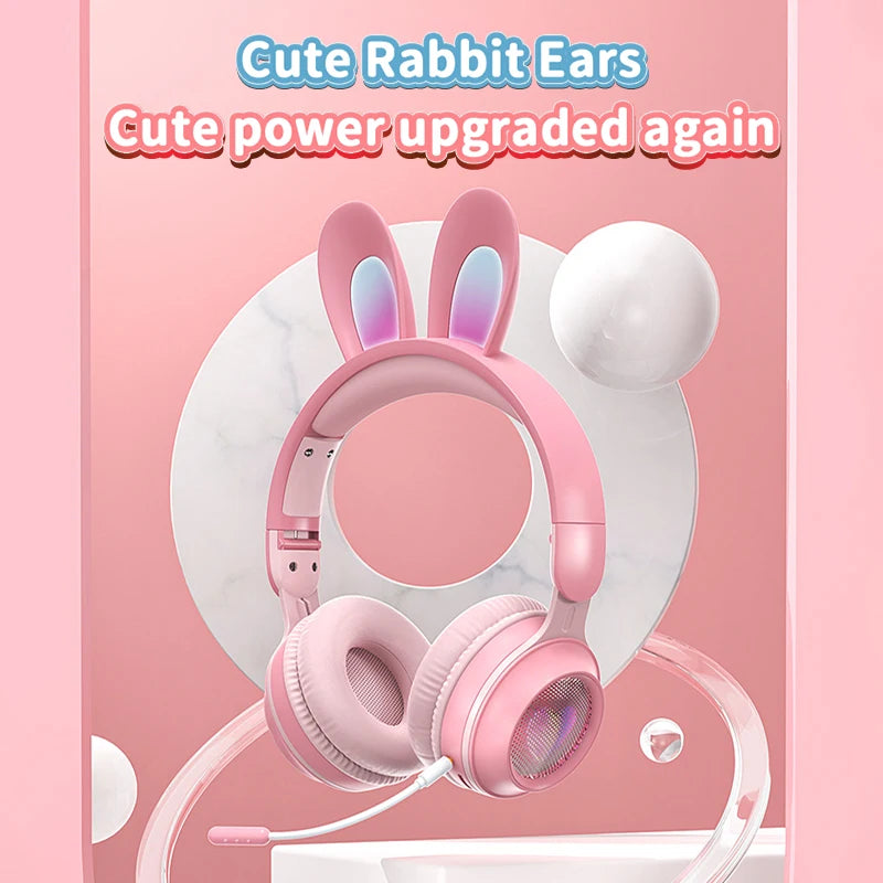 Glow Unicorn Headphones | Bunny Ear Bluetooth Headset with  Mic & TF Slot | Wireless Over-Ear LED