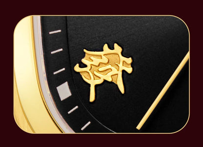 Montre mécanique vintage Shanghai Square, montre automatique pour homme en or 24 carats, boîtier de 38 mm, acier inoxydable 316L, montre-bracelet de luxe SH030