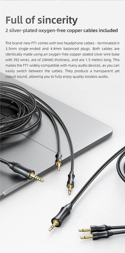 FiiO FT1 Headphones Professional Monitor North American Walnut HIFI Music Wired Headset Shanling