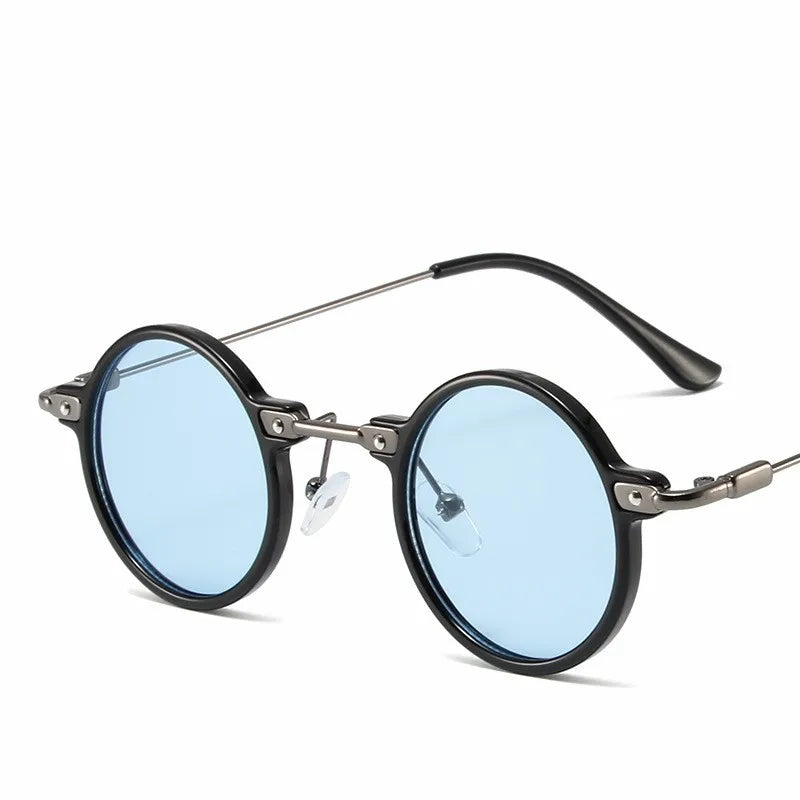 Runde Sonnenbrillen für Männer und Frauen, Retro-Steampunk-Sonnenbrillen, Herren- und Damenbrillen, Marken-Designerbrillen, Metallrahmen, Sonnenbrillen, Oculos De Sol