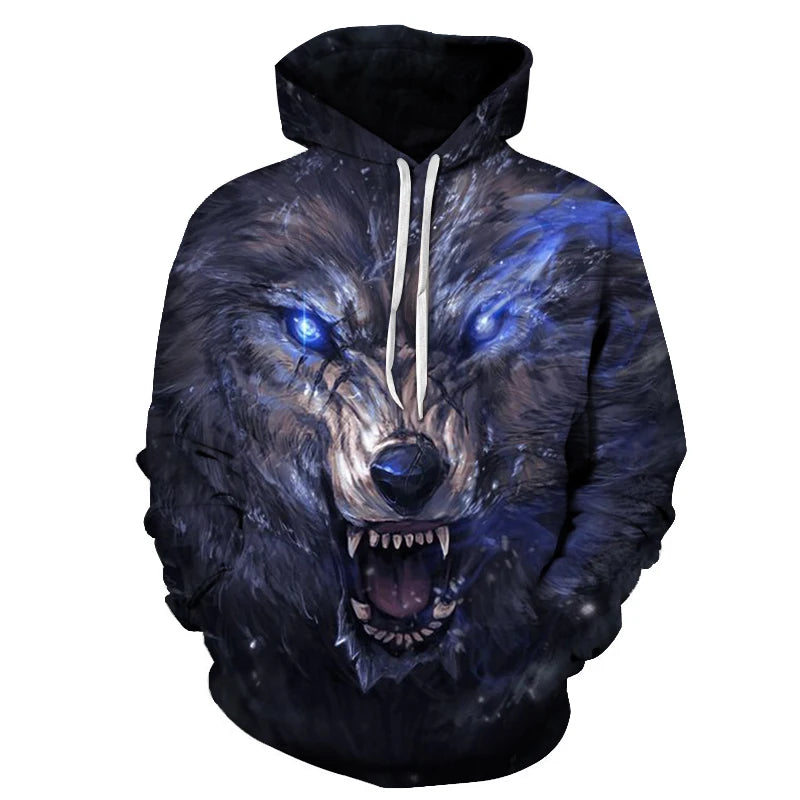 Mikiny s kapucí Animal Wolf s 3D potiskem pro muže i ženy, módní ležérní oversized pulovr, hip hop Harajuku streetwear hoodies