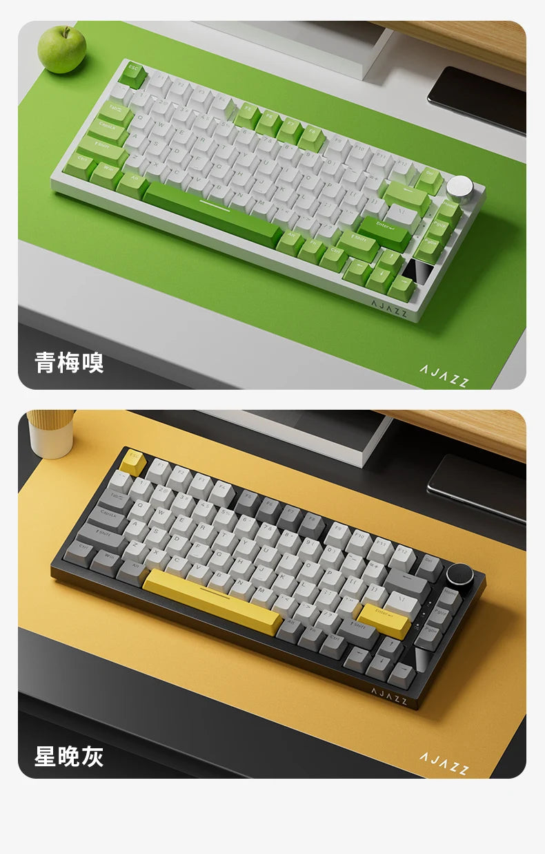 AJAZZ AK820 / AK820Pro Gaming Mechanical Keyboard 75% 82 Keys Wired Single Mode/Bluetooth Wireless Gamer Keyboard for Laptop PC