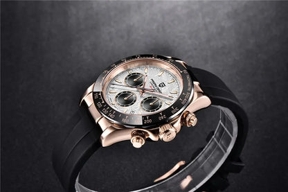 Originale neue PAGANI DESIGN PD-1664 Luxus-Herrenuhr mit japanischem VK63-Quarzwerk, Saphirglas, wasserdichtem Chronographen, Gold