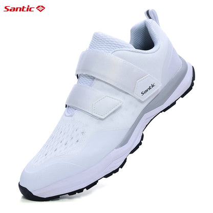 Santic Cycling Shoes Multi-purpose Running SPD Indoor Leisure Shoes Rubber Sole Hook Loop Design 3D Mesh Fabric Sneakers Unisex