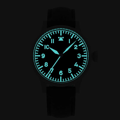 Hruodland Pilot Men's Automatic Mechanical Watch Pt5000 Sapphire Luminous C3 Stainless Steel Waterproof 10Bar reloj hombre