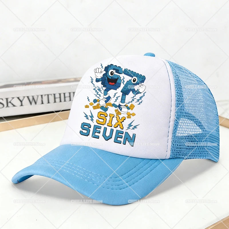 Steal A Brainrot Mesh-baseballpetten Cartoon 67 Six Seven Sportpetten voor volwassenen en kinderen Jongens Meisjes Zomer Outdoor Zonneklep Petten