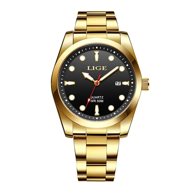 LIGE Luxusuhren für Herren, Freizeit- und Business-Uhren, Herrenmode, wasserdichte Militär-Quarzarmbanduhren für Herren, Montre Homme