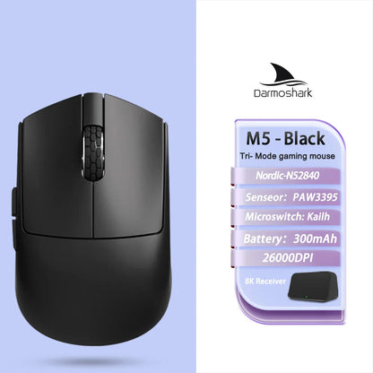Darmoshark M5Air Forged Carbon Fiber Wireless 8K Gaming Mouse PAW3950 30K DPI Small Hand Finger Grip Game Macro Mice Lightweight