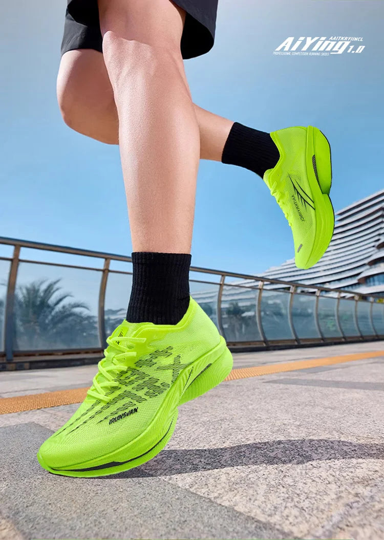 IRUNSVAN Zapatillas deportivas con placa de carbono para maratón, zapatillas profesionales de running, amortiguadoras, transpirables, para jogging, unisex 095