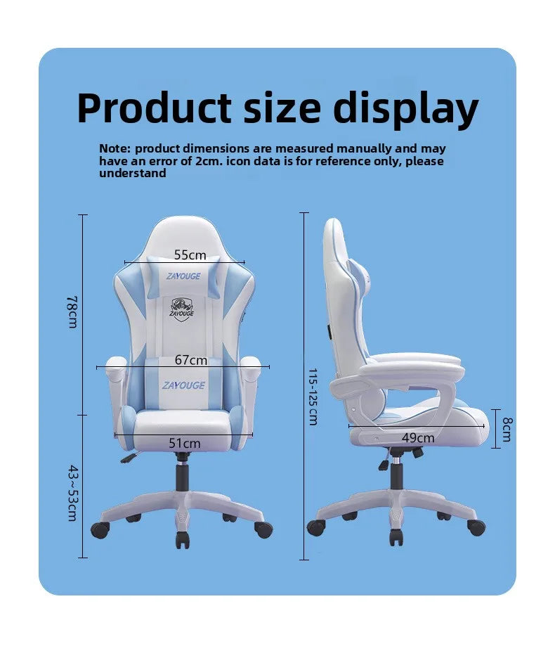 Household Comfortable Gaming Chair Office Ergonomics Mute Roller Computer Chair Bedroom Study Rotate Lift Backrest Chair