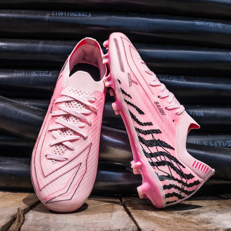 Chaussures de football pour hommes AG FG pour terrain ferme, en matériau PU léger, avec crampons renforcés, pour adultes, pour entraînements de football en extérieur et compétitions.
