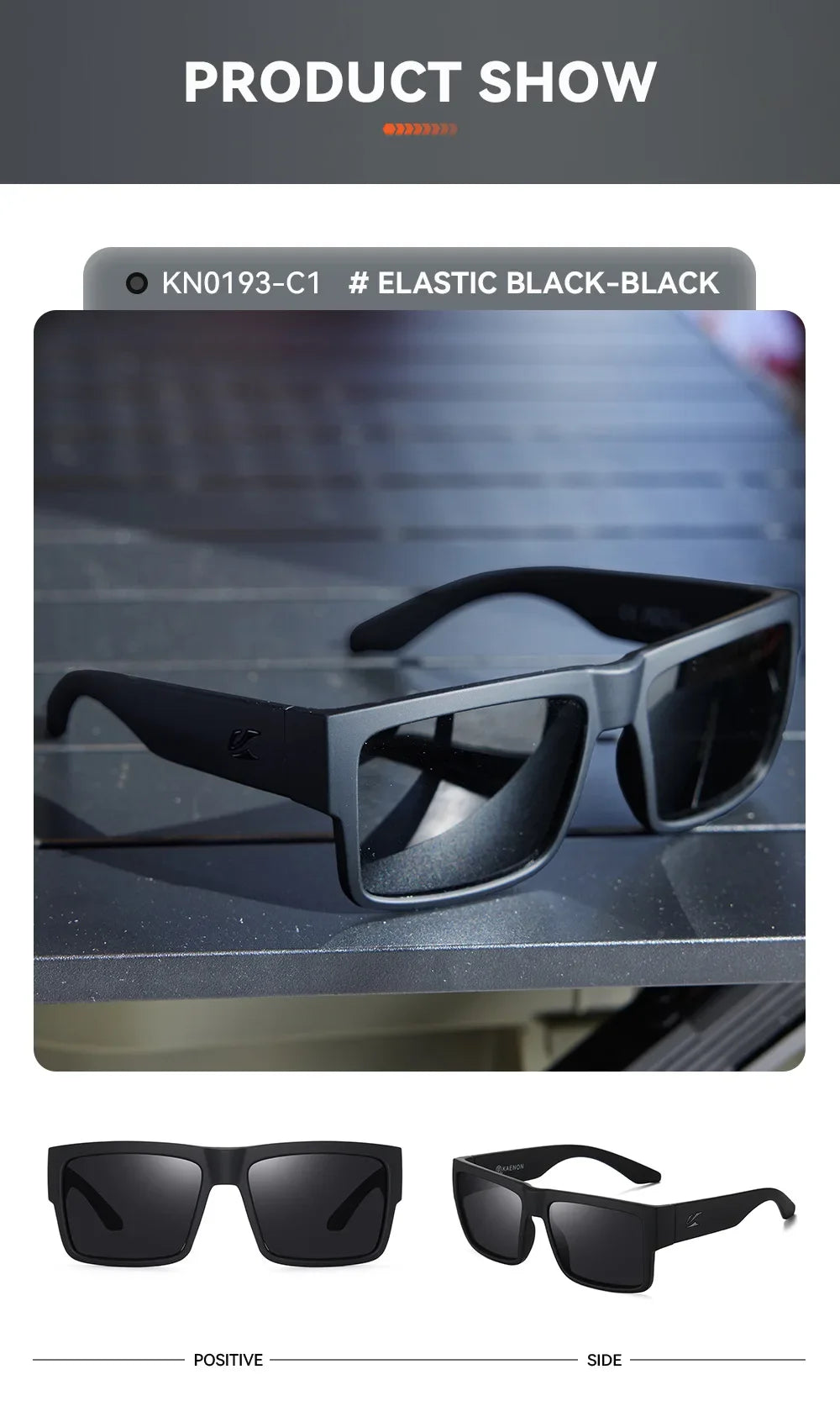 KAENON Fashion Square Versatile Polarized Sunglasses Men Women Sports Fishing Driving Sun Glasses UV400 Eyewear