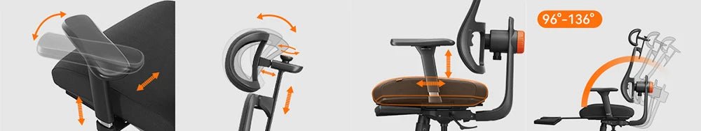 NEWTRAL MagicH-BPro Ergonomic Chair with Footrest AutoFollowing Backrest Headrest Adaptive Lower Back Support Adjustable Armrest