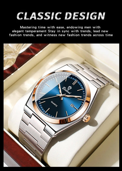 Montre pour homme UTHAI, marque de luxe abordable, en acier inoxydable, avec calendrier, étanche, pour homme, affaires et loisirs, montre à quartz tendance
