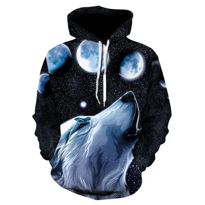 Ferocious Wolf Head Anime Sweatshirt 3D Printed Hoodies Men/Women Fashion Clothing Harajuku Kids Men's Coat