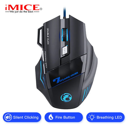 IMICE X7 Optical Gaming Mouse  Adjustable DPI Ergonomic Anti Slip Design Colorful Luminuse Suitable for DesktopComputers  Laptop