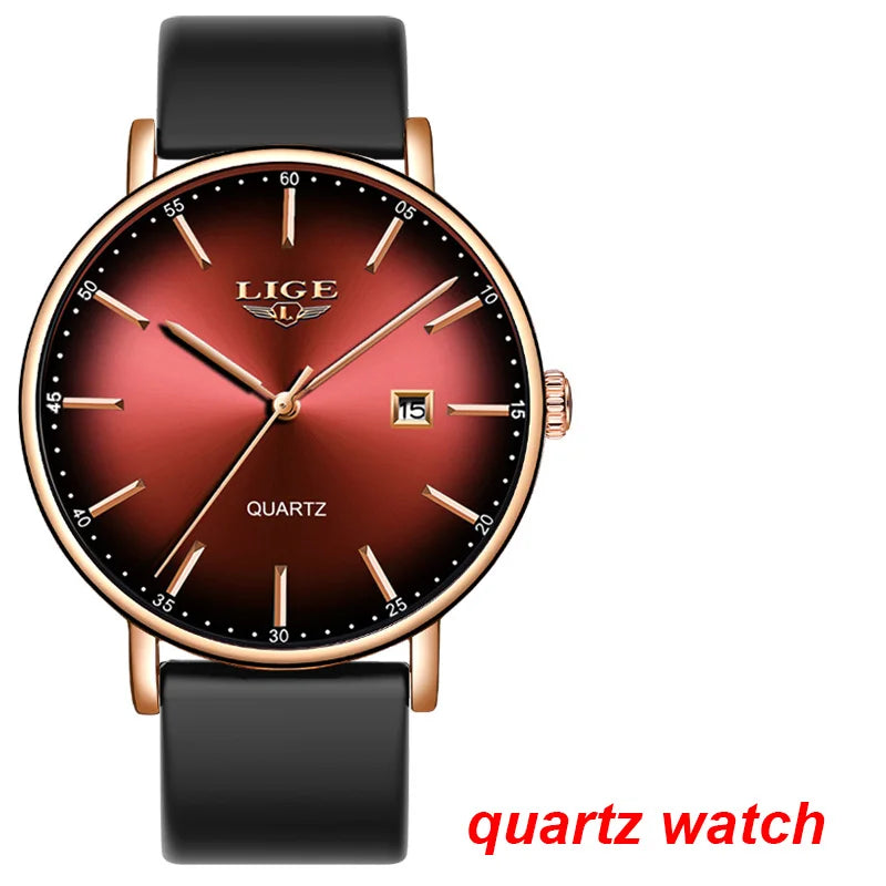 Męskie zegarki mechaniczne z automatycznym mechanizmem marki LIGE – luksusowy zegarek z najwyższej półki z tourbillonem, elegancki i wodoodporny, idealny do pracy lub na uroczyste okazje.