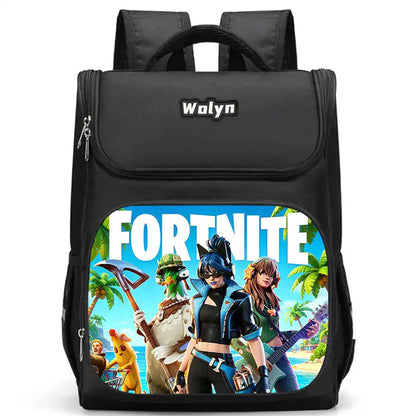 School Backpack With Multi Compartment ,Large Cartoon Fortnite School Bags For Boys & Girls,Durable Child Backpack For Aged 5-10