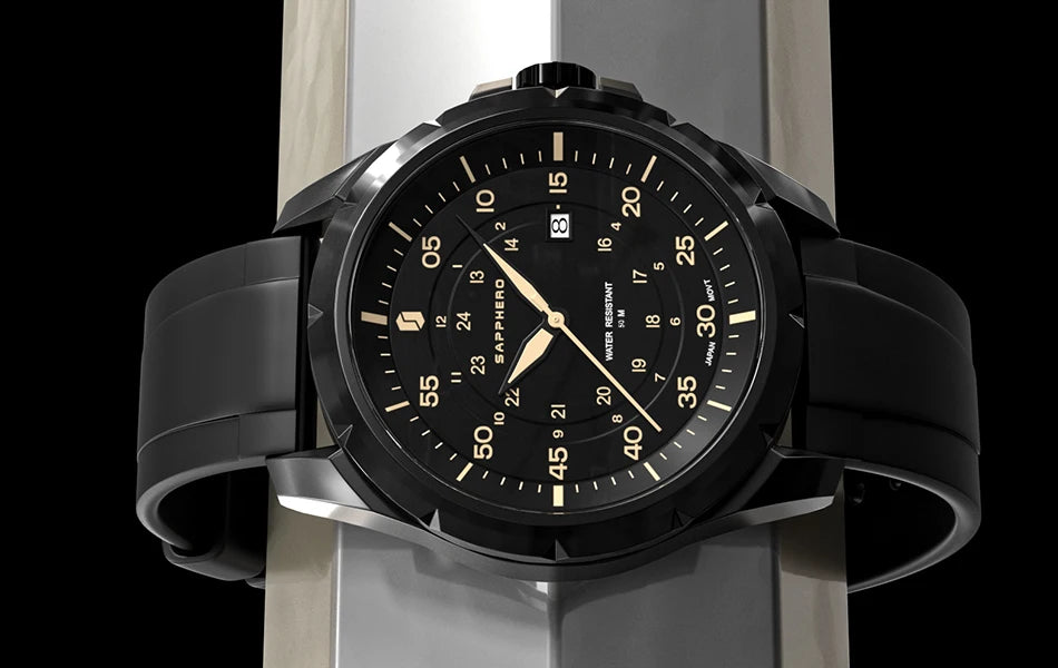 Orologio da uomo SAPPHERO – Orologio al quarzo di lusso, impermeabile fino a 50 m, dotato di un meccanismo importato e di una cassa in acciaio inossidabile – Un’idea regalo ideale per l’uomo.