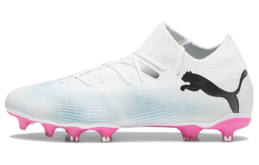 Chaussures de football Puma Future Match, confortables, polyvalentes, AG FG, durables, baskets, blanc, rose, 107715-01