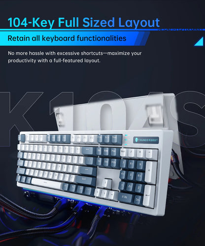 Thunderobot K104S Mechanical Keyboard Full-Size 104 Keys Wired Office Gaming Keyboard ABS Shine-through Keycaps For PC Laptop