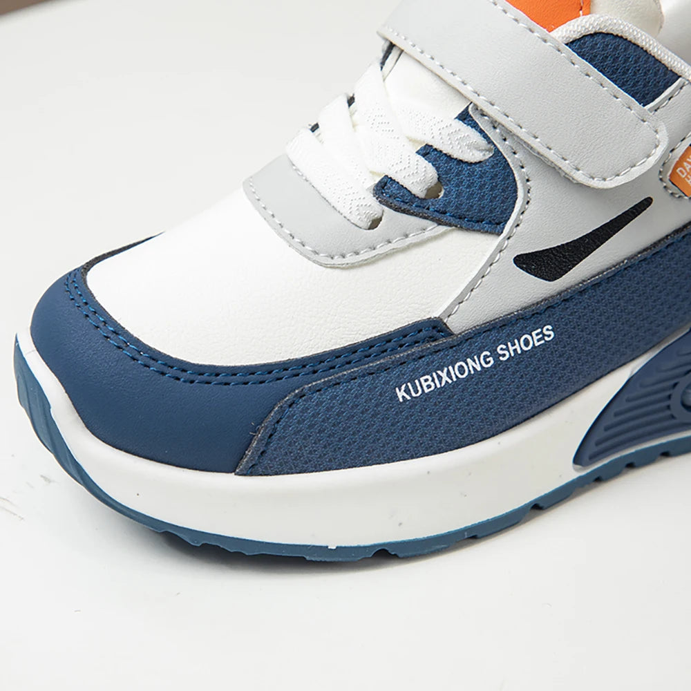 PU Leather Sport Shoes For Children Trend Fashion Kid's Sneakers Soft-soled Outdoor Boy's Girl's Running Shoes