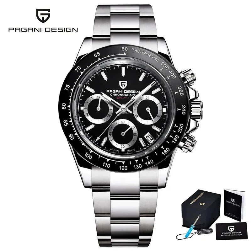PAGANI DESIGN 2025 New Men's Watches Luxury Rose Gold Quartz Watch For Men 100M Waterproof Sports Chronograph Wristwatch Men