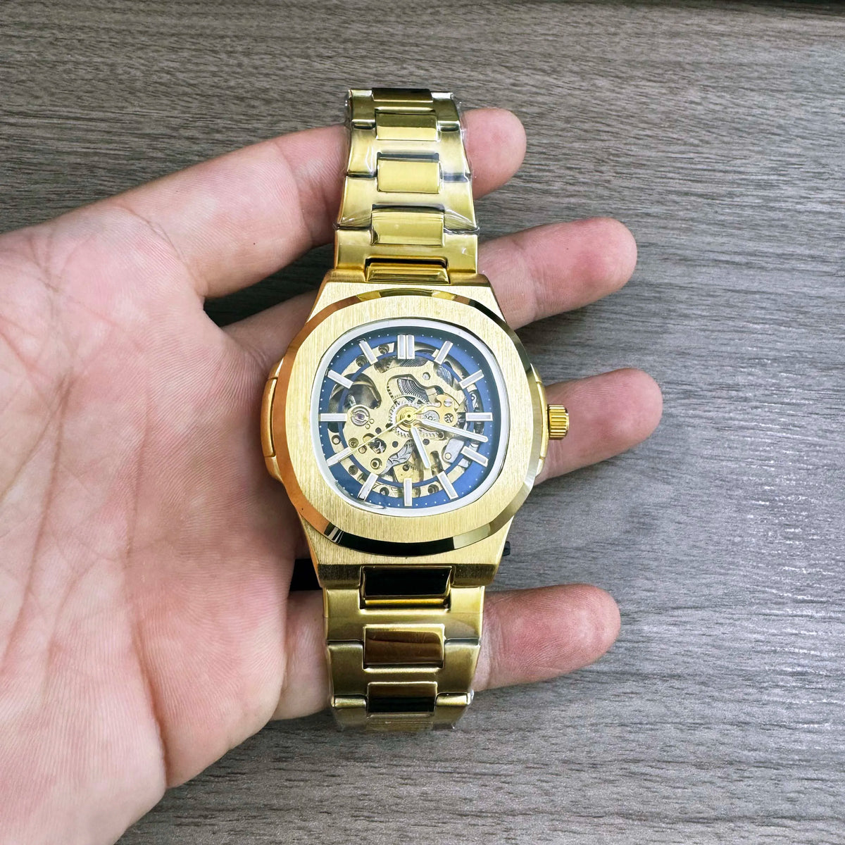Montres-bracelets mécaniques pour homme à cadran ajouré, design squelette, montre de luxe entièrement automatique pour homme, relogio