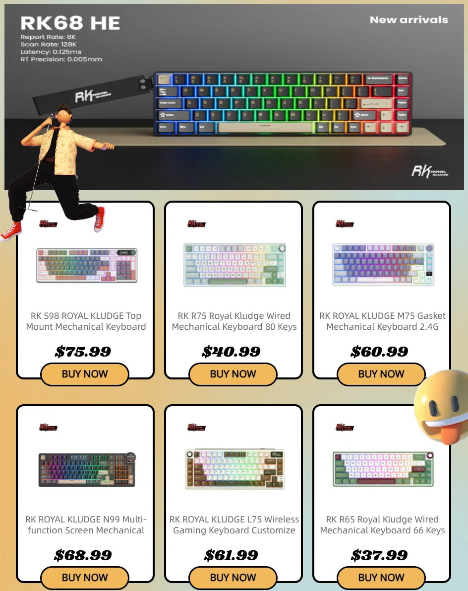 RK ROYAL KLUDGE M30 Bluetooth Wireless Mouse PAW3311 41G Lightweight 12000dpi Tri-mode Gamer Computer Mouse  Ergonomic Software