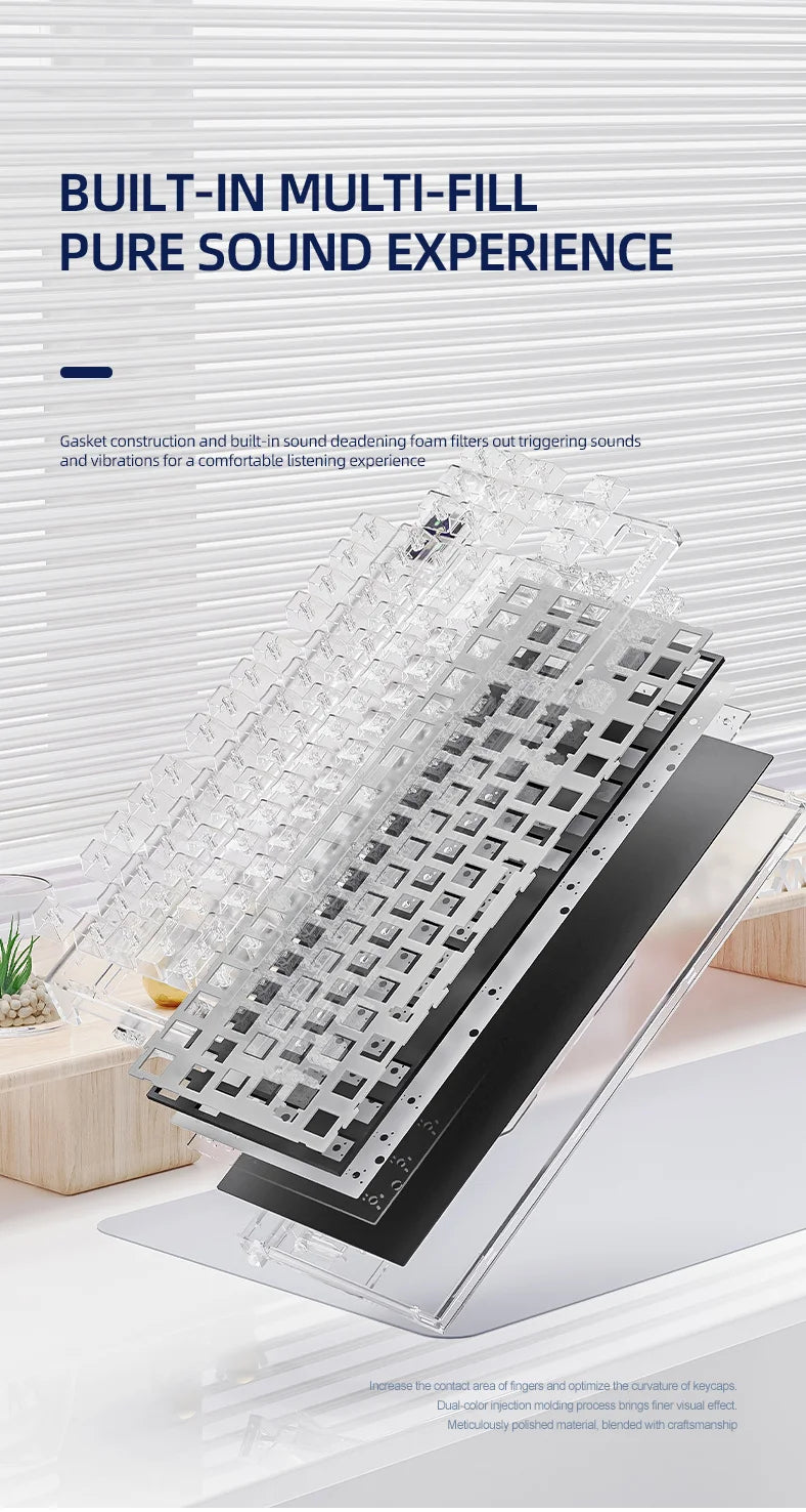 ATTACK SHARK K86 Mechanical Keyboard with Metal Knob, TFT Smart Color Screen, 87-key Layout, RGB Lighting, and Three-mode Connection