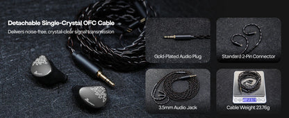 Linsoul Kiwi Ears Cadenza II IEM 10mm Titanium DD with KARS 2.0 Premium Construction Hifi Earphones & High-Quality Cable