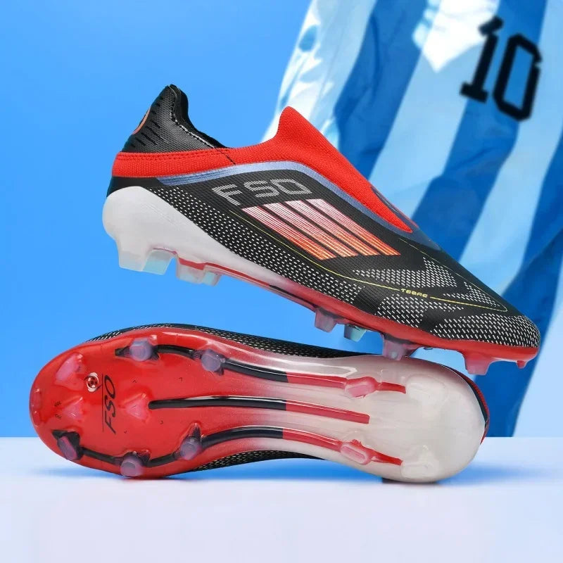 Nouvelles chaussures de football pour hommes, bottes de football confortables pour l'entraînement et les matchs en extérieur, crampons antidérapants et respirants, pour garçons et adultes, à longues pointes.