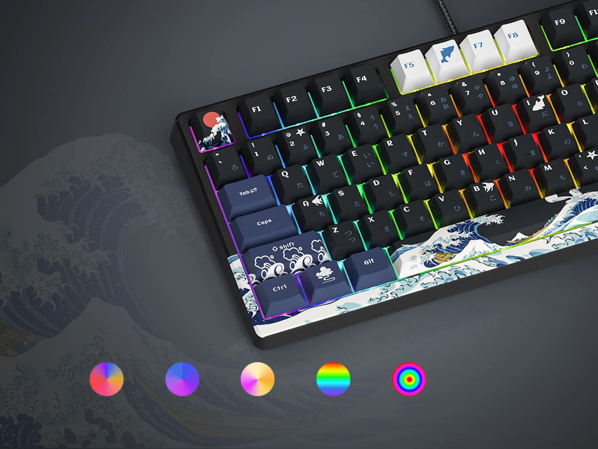 womier S-K80 Sea Wave Hot Swappable Gaming Keyboard Wired Mechanical Keyboard with Color OLED Display Gasket Mount RGB Keyboard