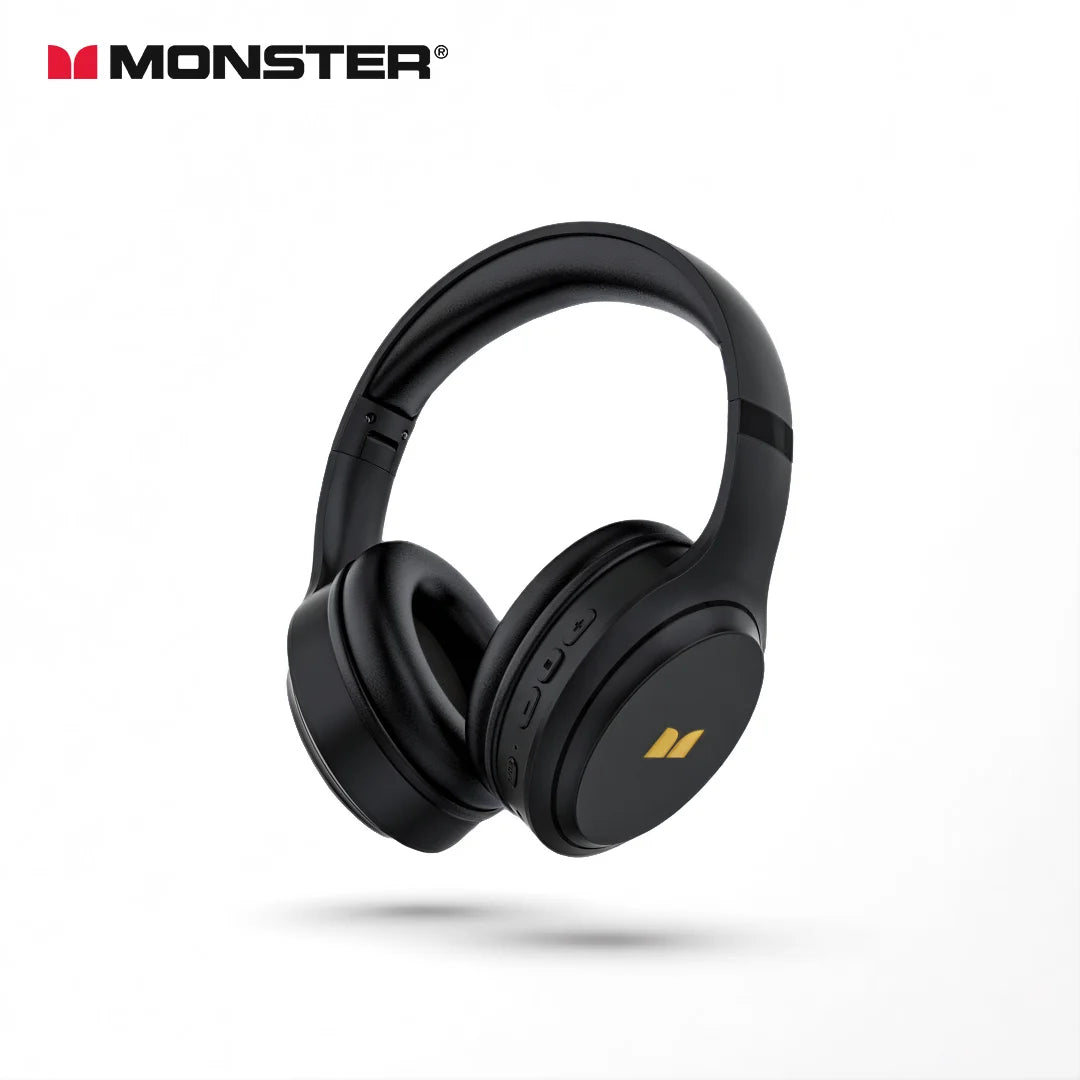 Casque Bluetooth 6.0 Monster N21, mode double égaliseur, écouteurs stéréo immersifs, casque supra-auriculaire pliable filaire/sans fil avec micro