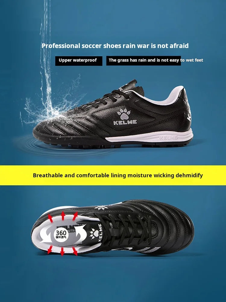 Kelme Tf Broken Nail Football Shoes Adult Youth Non-slip Football Shoes Artificial Grass Five-a-side Game Football Shoes Sports
