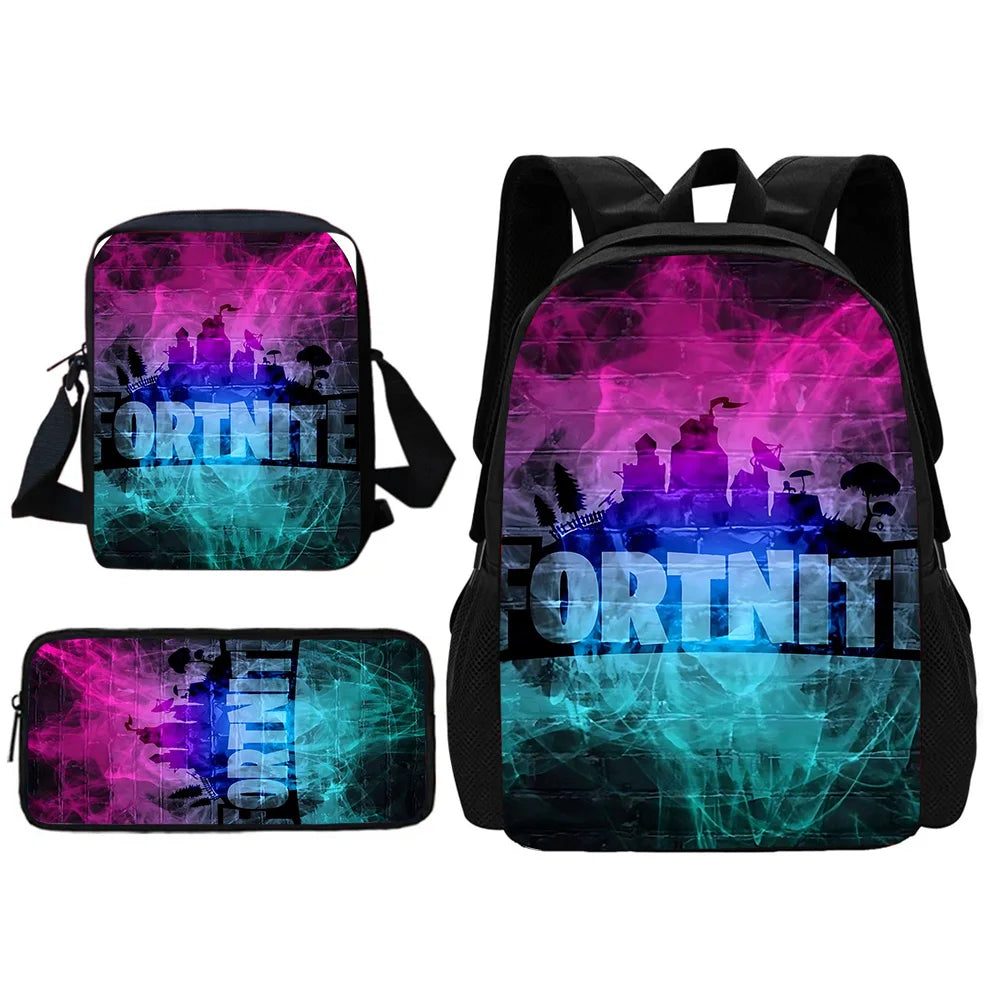 Popular Game FortniteS Child School Backpack With Shoulder Bag Pencil Bags School Bags for Boys Girls Best Gift